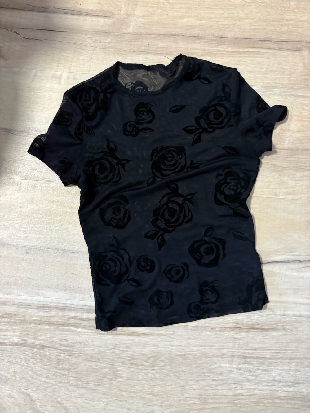 Floral Black sheer top